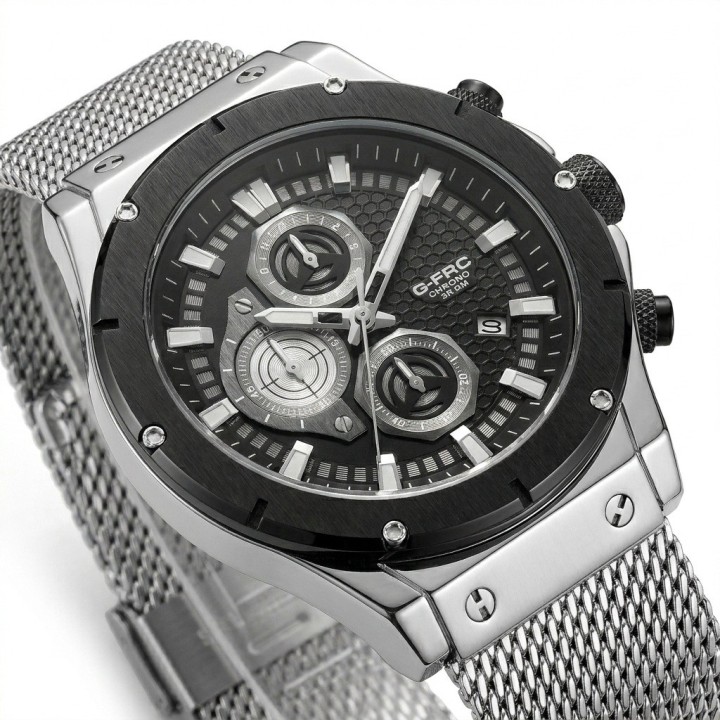 Reloj G-force Gf8027s Cronografo De Acero + Estuche Premium