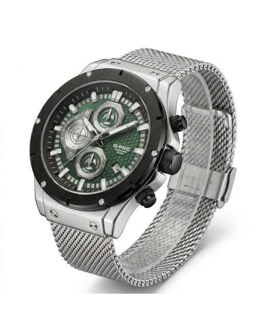 Reloj G-force Gf8027s Cronografo De Acero + Estuche Premium