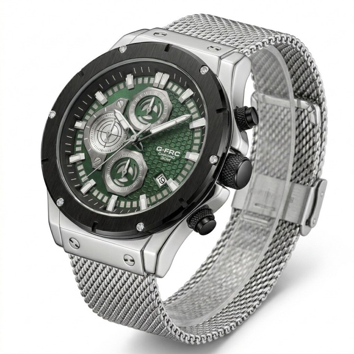 Reloj G-force Gf8027s Cronografo De Acero + Estuche Premium