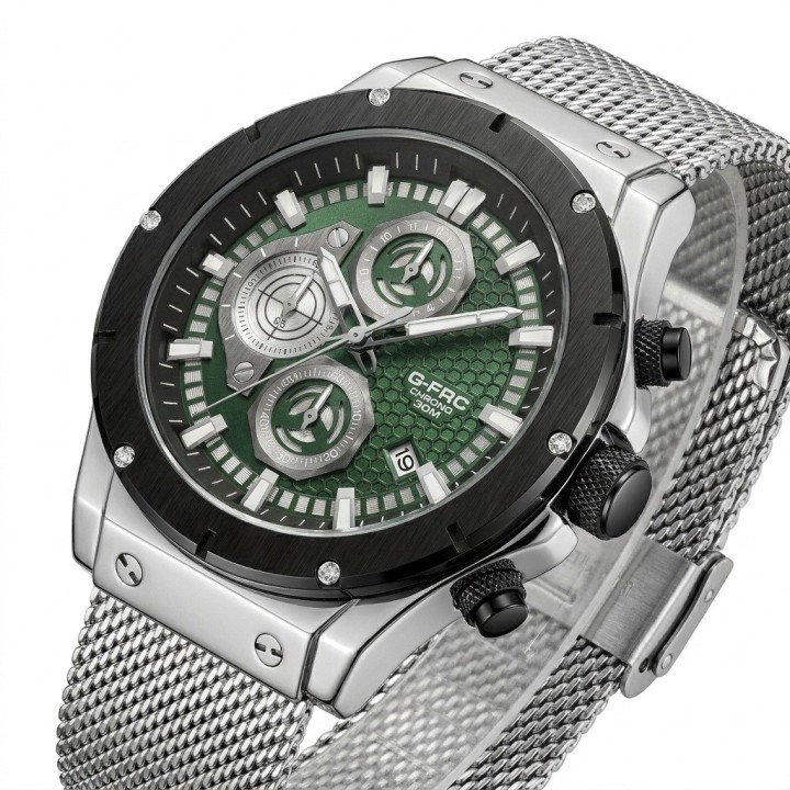 Reloj G-force Gf8027s Cronografo De Acero + Estuche Premium