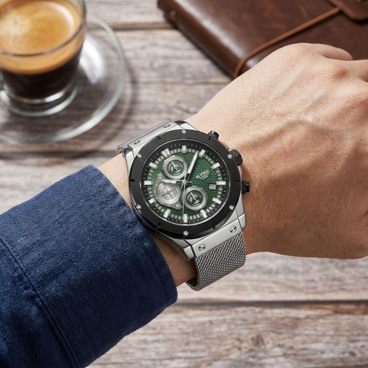 Reloj G-force Gf8027s Cronografo De Acero + Estuche Premium