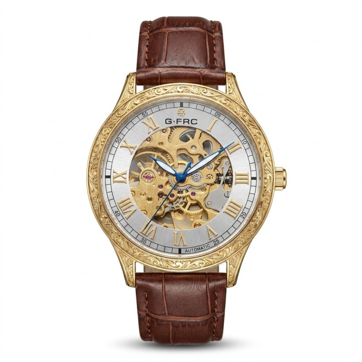 Reloj G-force At901q Automatico De Cuero + Estuche Premium