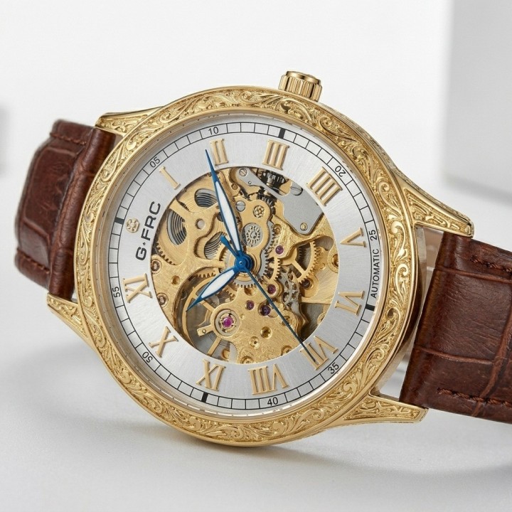 Reloj G-force At901q Automatico De Cuero + Estuche Premium