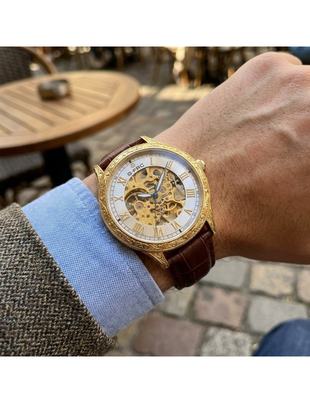 Reloj G-force At901q Automatico De Cuero + Estuche Premium