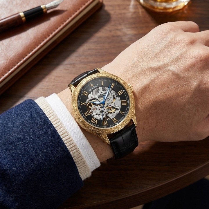 Reloj G-force At901q Automatico De Cuero + Estuche Premium