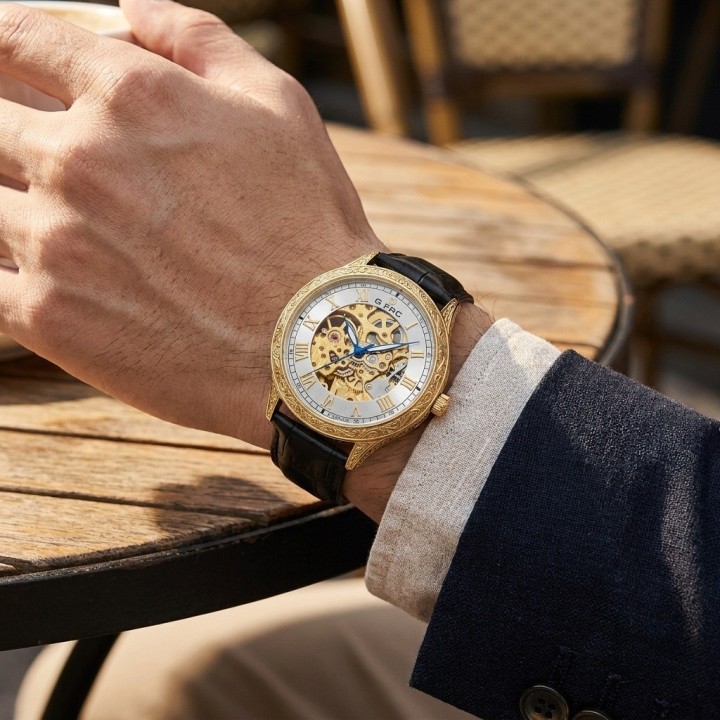 Reloj G-force At901q Automatico De Cuero + Estuche Premium