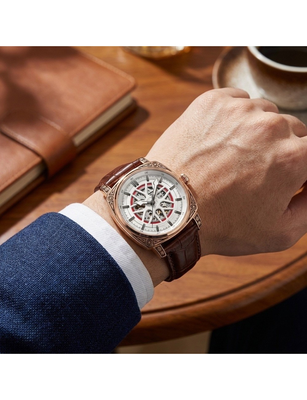 Reloj G-force At894g Automatico De Cuero + Estuche Premium