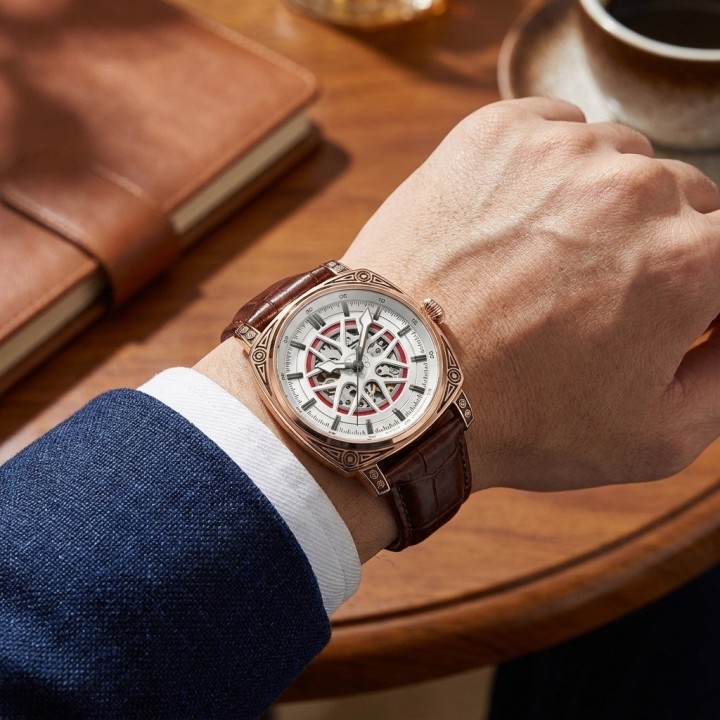 Reloj G-force At894g Automatico De Cuero + Estuche Premium