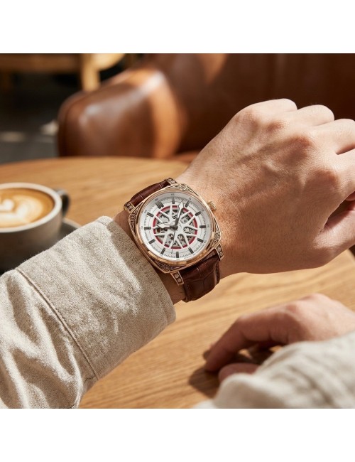Reloj G-force At894g Automatico De Cuero + Estuche Premium