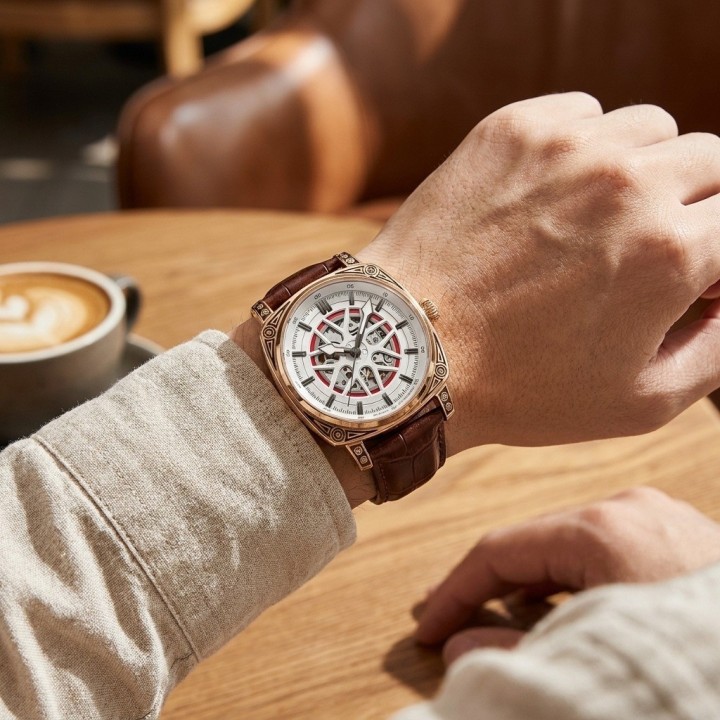Reloj G-force At894g Automatico De Cuero + Estuche Premium