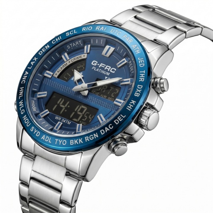 Reloj G-force Al192 Digital Doble Hora + Estuche Premium