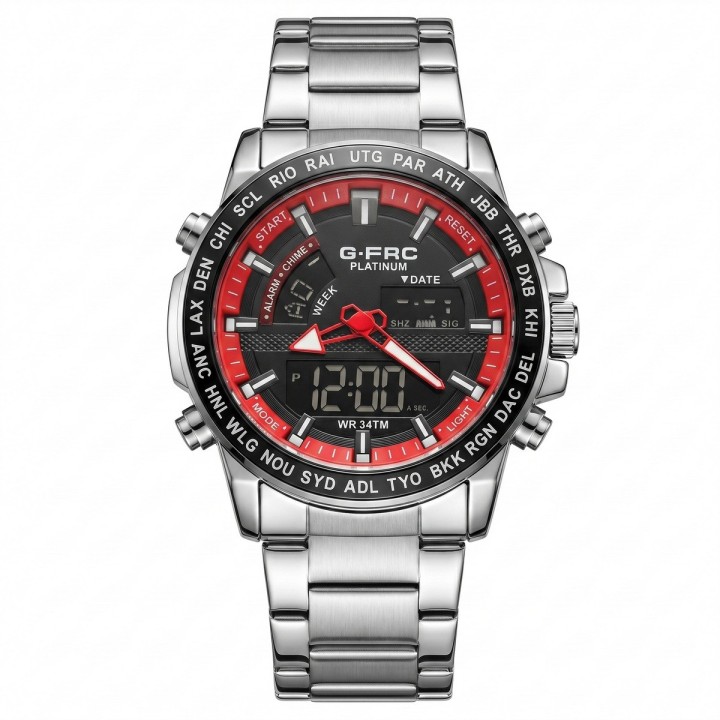 Reloj G-force Al192 Digital Doble Hora + Estuche Premium