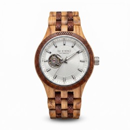 Reloj G-force Gm-135a Automatico De Bambu + Estuche Premium