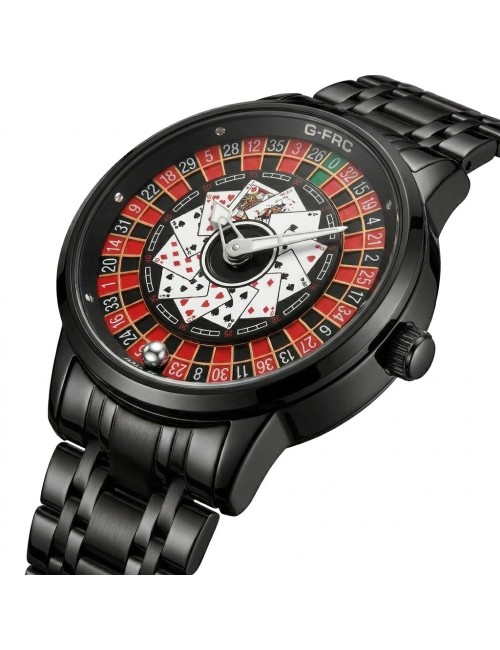Reloj G-force G9836d Analogo Ruleta Hombre + Estuche Premium