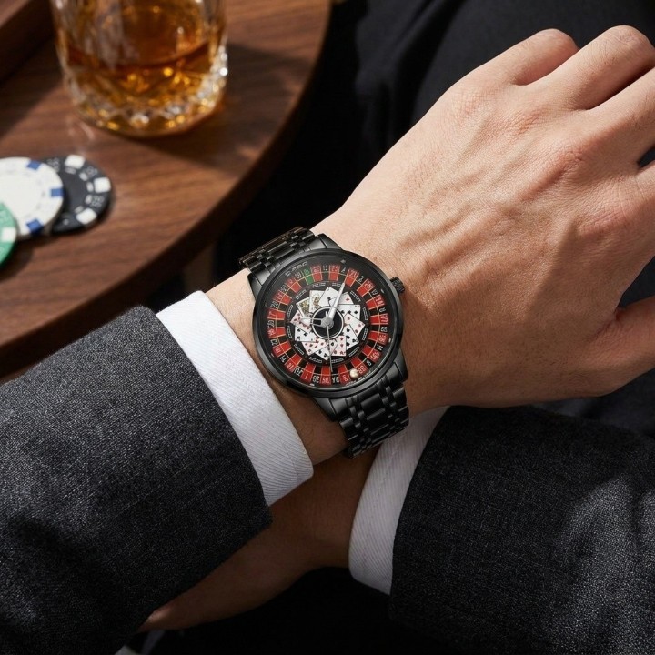 Reloj G-force G9836d Analogo Ruleta Hombre + Estuche Premium