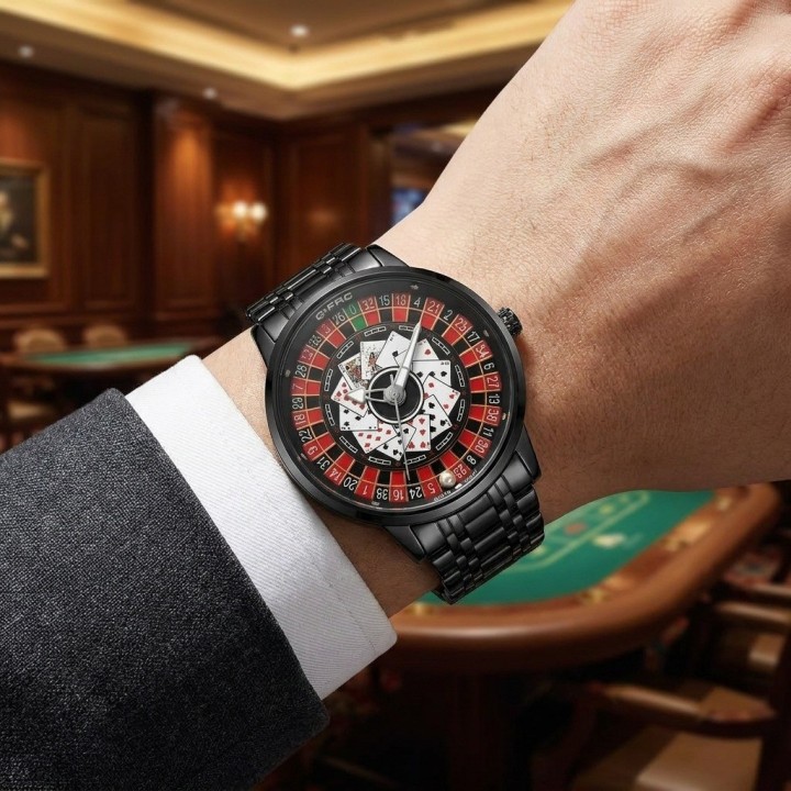 Reloj G-force G9836d Analogo Ruleta Hombre + Estuche Premium
