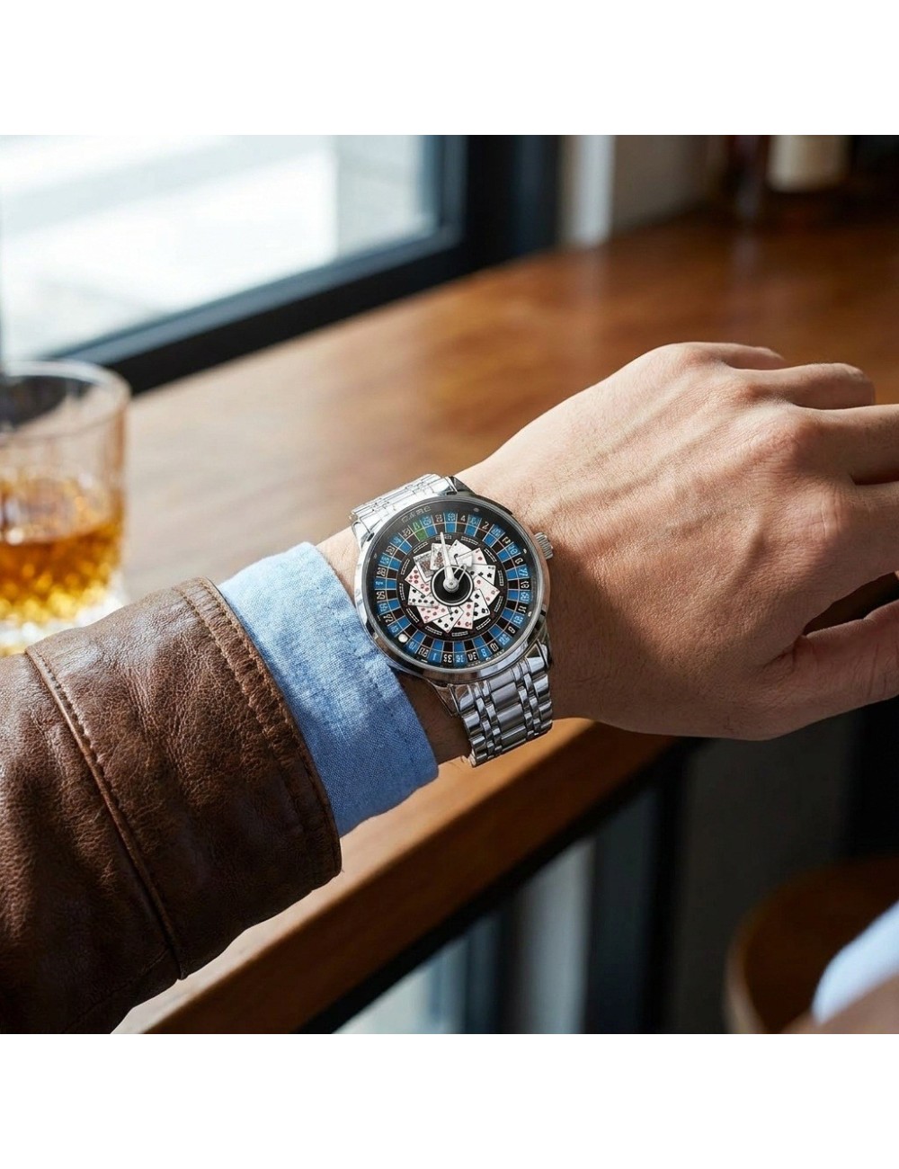 Reloj G-force G9836d Analogo Ruleta Hombre + Estuche Premium