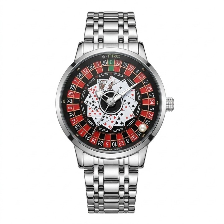 Reloj G-force G9836d Analogo Ruleta Hombre + Estuche Premium