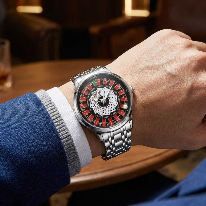 Reloj G-force G9836d Analogo Ruleta Hombre + Estuche Premium