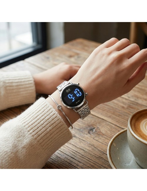 Reloj G-force Al207 Digital Acero Mujer + Estuche Premium