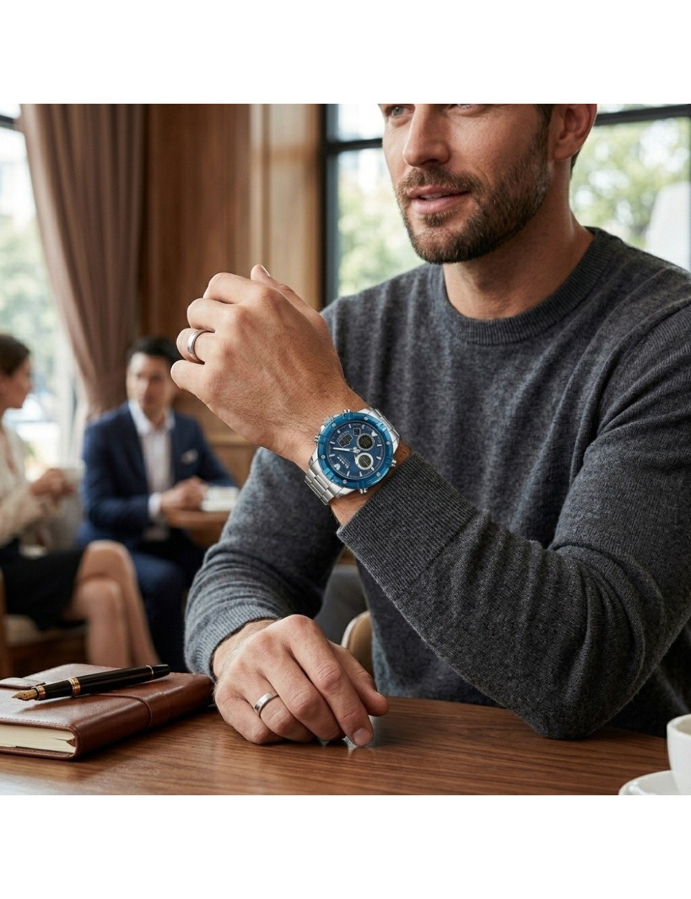 Reloj G-force Al185 Digital Doble Hora + Estuche Premium