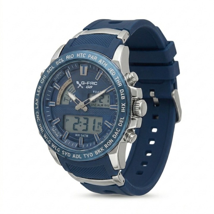 Reloj G-force Al190 Deportivo Doble Hora + Estuche Premium