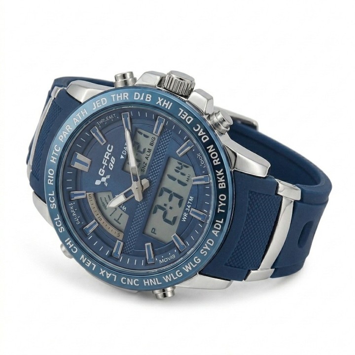 Reloj G-force Al190 Deportivo Doble Hora + Estuche Premium