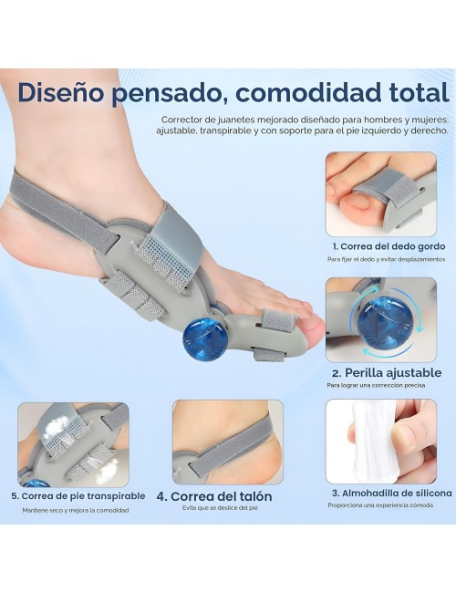 Corrector De Juanetes Ortopédico Ajustable Perilla Izq/der