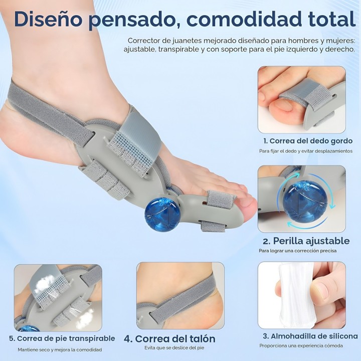 Corrector De Juanetes Ortopédico Ajustable Perilla Izq/der