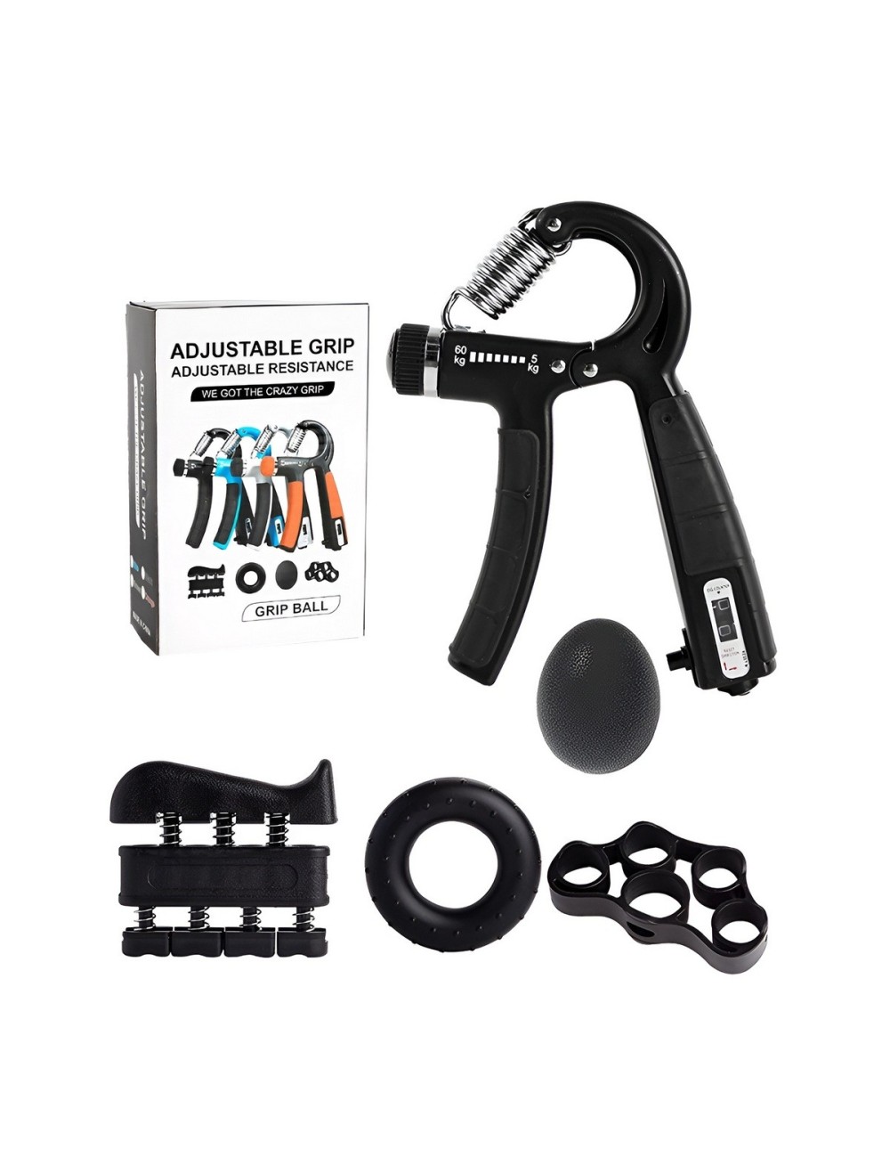 Kit 5 Fortalecedor De Mano Hand Grip Ejercitador Antebrazo