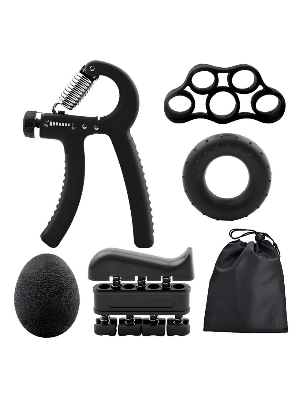 Kit 5 Fortalecedor De Mano Hand Grip Ejercitador Antebrazo