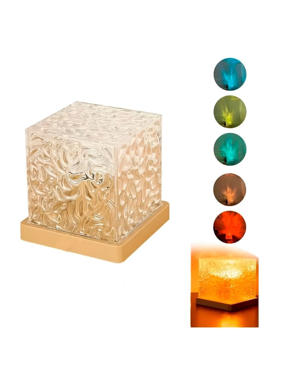 Lámpara Proyectora Cristal Ondas De Agua Rgb Control Remoto
