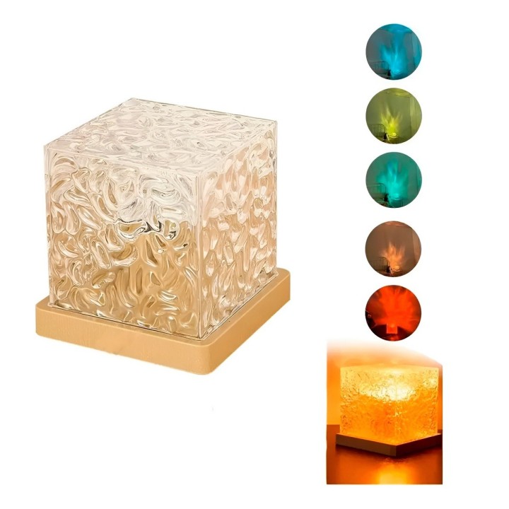 Lámpara Proyectora Cristal Ondas De Agua Rgb Control Remoto