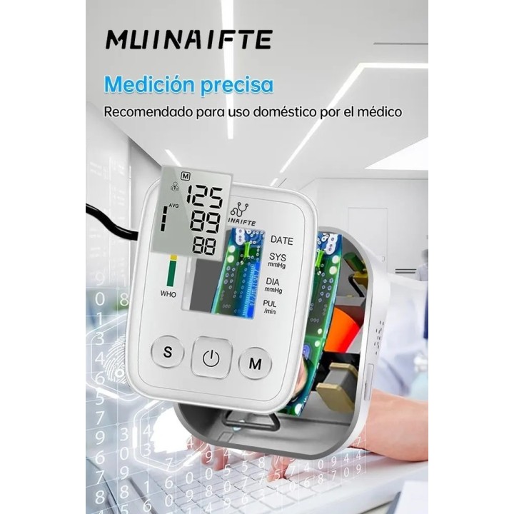 Tensiometro Brazo Arterial Digital Mando Con Voz Portatil