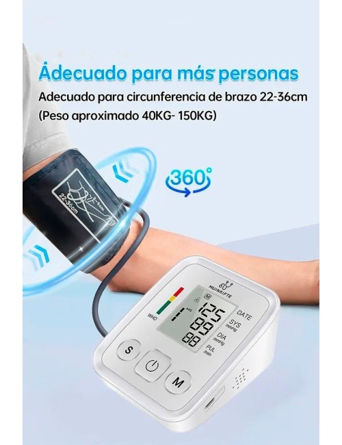 Tensiometro Brazo Arterial Digital Mando Con Voz Portatil