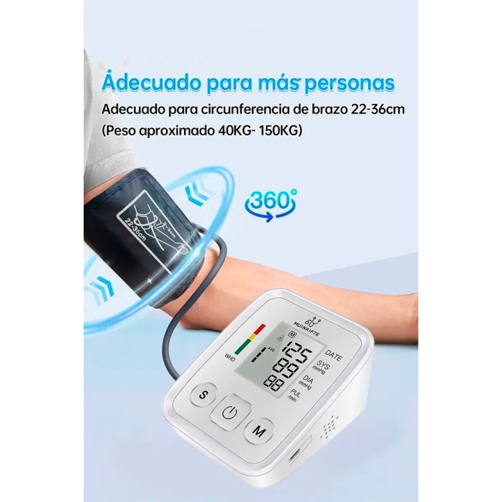Tensiometro Brazo Arterial Digital Mando Con Voz Portatil