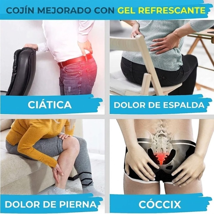 Cojín Ortopédico Coxis Espuma Memoria Ergonómico Silla
