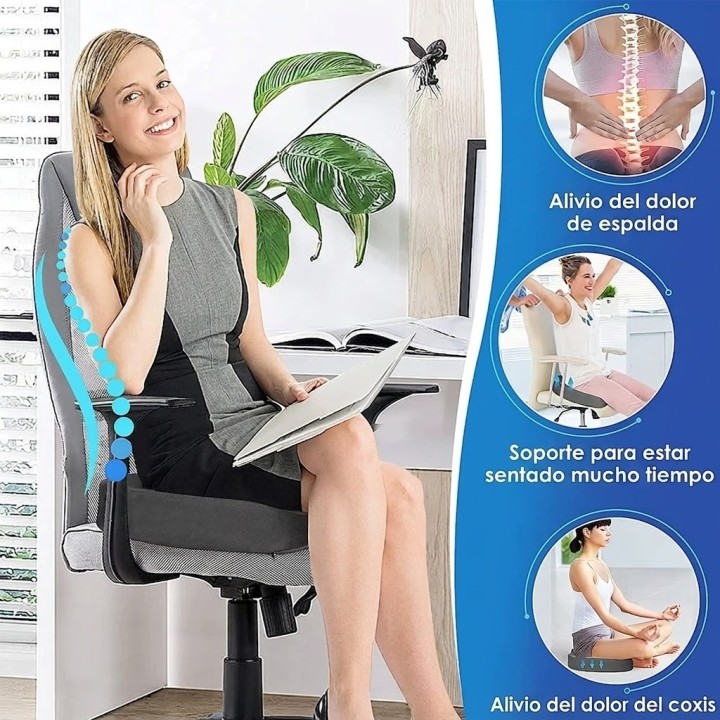 Cojín Ortopédico Coxis Espuma Memoria Ergonómico Silla