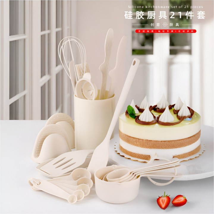 Set Kit Utensilios De Cocina Silicona 21 Piezas Premium