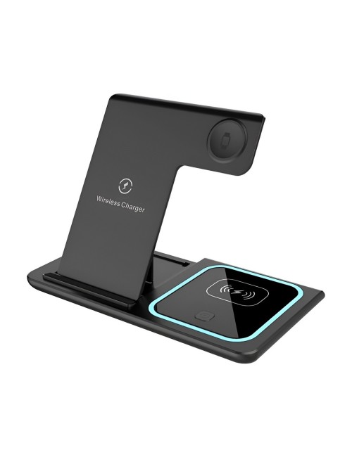 Cargador Inalambrico 3 En 1 Estacion Celular Reloj Audifono