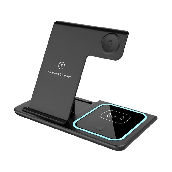 Cargador Inalambrico 3 En 1 Estacion Celular Reloj Audifono