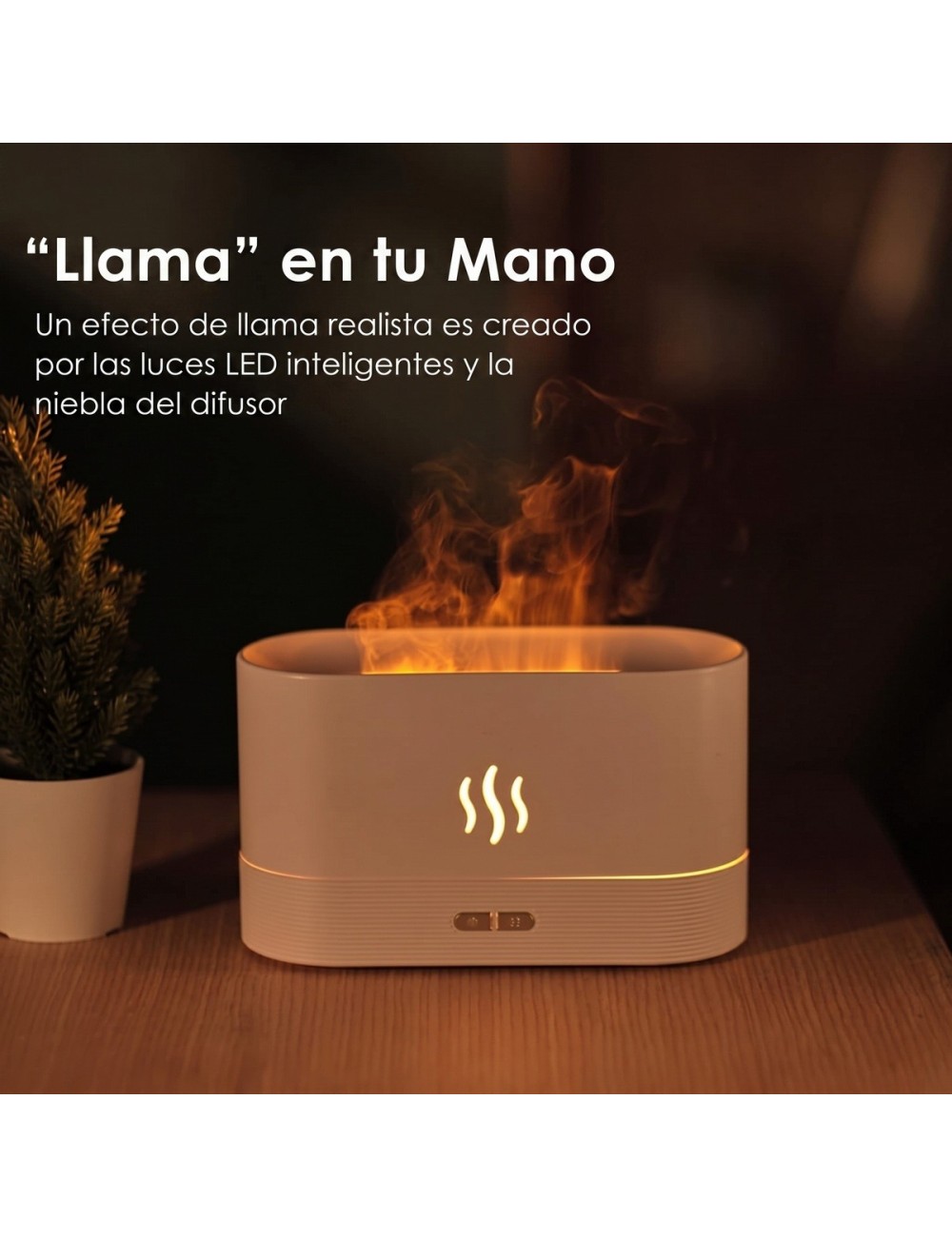 Difusor Humidificador Aromas Efecto Llama Chimenea 180ml