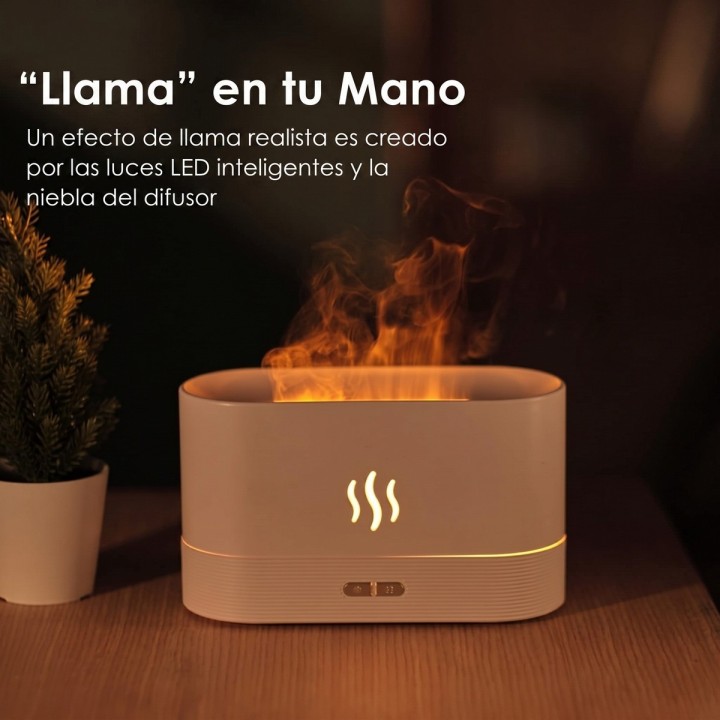 Difusor Humidificador Aromas Efecto Llama Chimenea 180ml