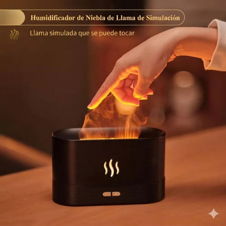 Difusor Humidificador Aromas Efecto Llama Chimenea 180ml