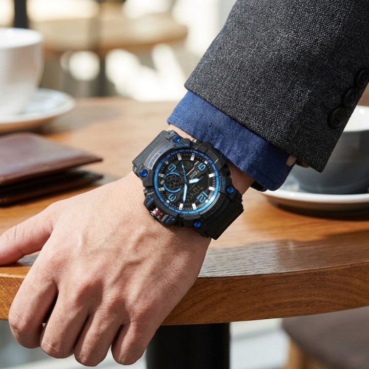 Reloj Digital Led Luminoso Shock Hombre Orientacion +estuche