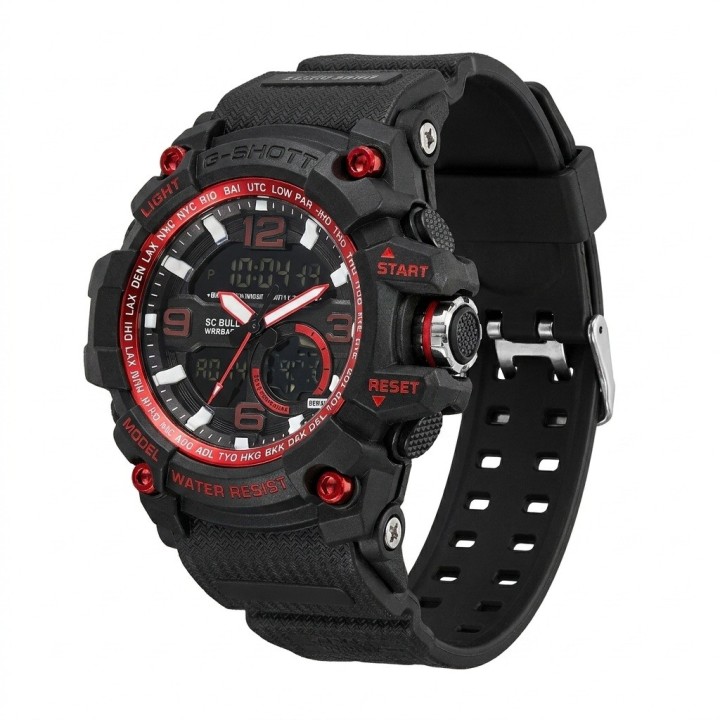 Reloj Digital Led Luminoso Shock Hombre Orientacion +estuche