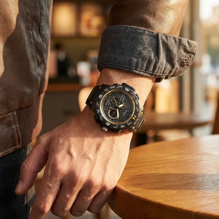 Reloj Shock Digital Led Luminoso Hombre Orientacion +estuche