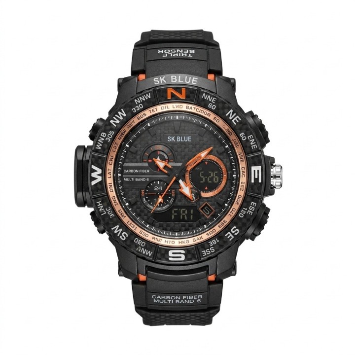 Reloj Shock Digital Led Luminoso Hombre Orientacion +estuche