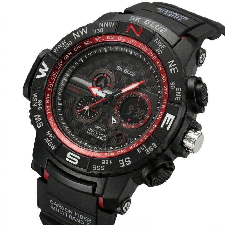 Reloj Shock Digital Led Luminoso Hombre Orientacion +estuche