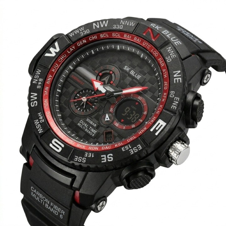 Reloj Shock Digital Led Luminoso Hombre Orientacion +estuche